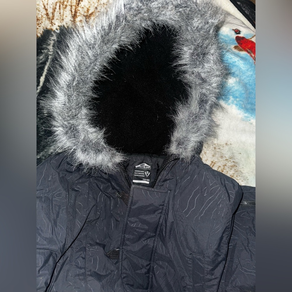 Rare Vintage Vans Men’s XL Black Mapping Parka Snowboarding Jacket